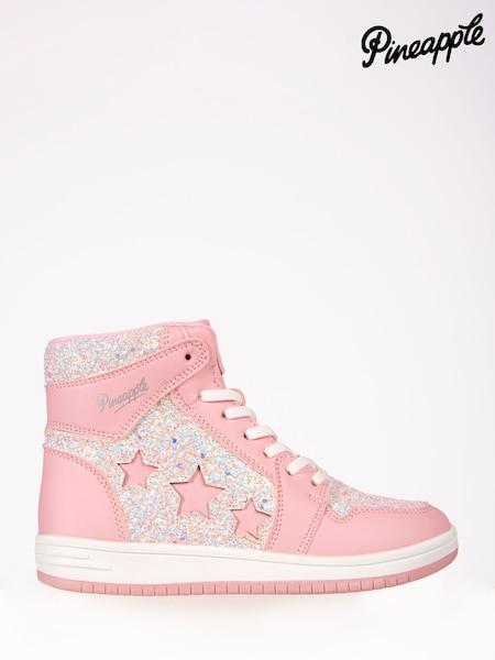 Pineapple Pink Star High Top Trainers (G63525) | €48