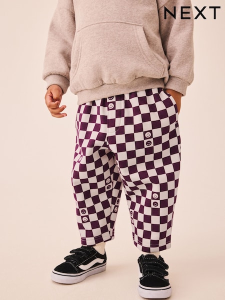 Burgundy Red - Wide Leg Jersey Joggers (3mths-7yrs)