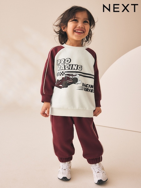 Бургундский - Комплект со спортивными брюками с круглым вырезом (3mths-7yrs)