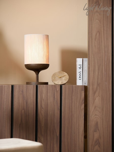 Light & Living Dark Brown Cream Dania Table Lamp (G63601) | €144