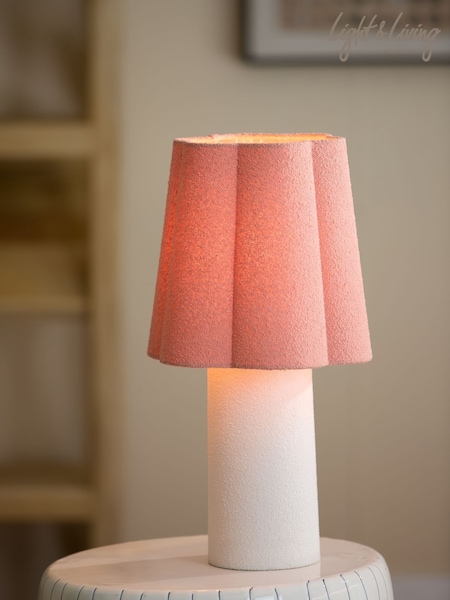 Light & Living Pink White Musaby Table Lamp (G63615) | €110