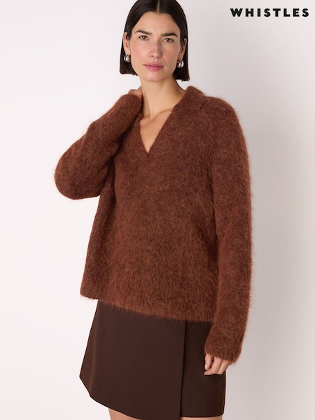 Whistles Red Collar Neck Knit Jumper (G63651) | R$ 1.375