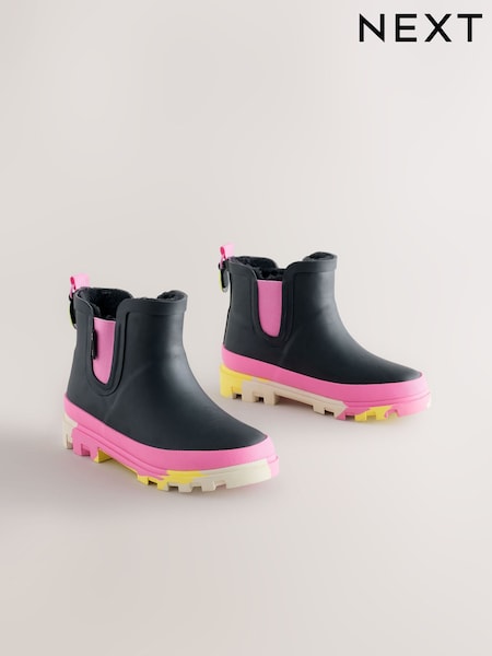 Black Marbled Sole - Chelsea Wellies