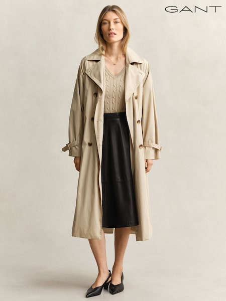 Naturlig - GANT Stretch Cotton Cable Knit V-Neck Jumper (G64029) | kr1 963