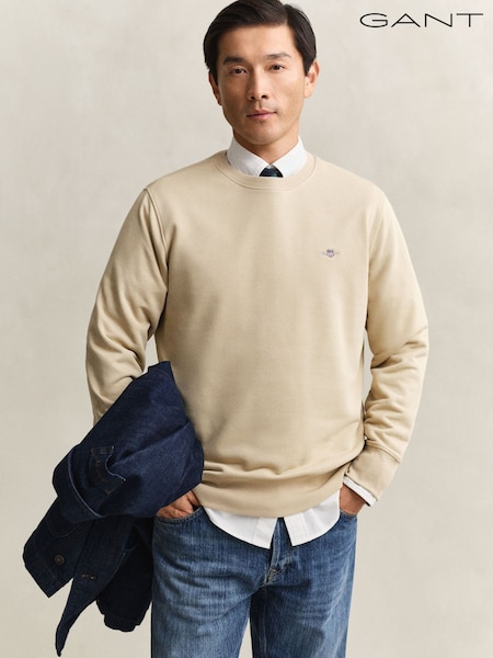Naturlig - GANT Shield Logo Jersey Sweatshirt (G64043) | kr1 492