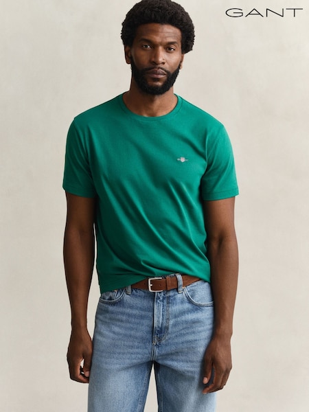 GANT Light Green Shield Logo Cotton T-Shirt (G64079) | €53