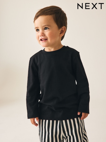 Black - Long Sleeve Plain T-shirt (3mths-7yrs)