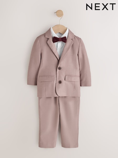 Brown - Blazer Shirt Trousers And Bow Tie Set (3mths-12yrs)