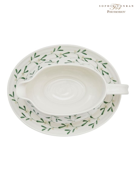 Sophie Conran White Mistletoe Sauce Boat & Stand (G64264) | €81