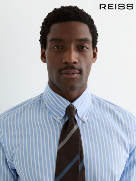 Reiss Guyton Cotton Stripe Button-Down Shirt Regular-Fit (G64323) | 192 €