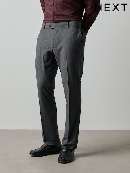 Көк чек - Slim Fit Elasticated Waist Motionflex Stretch Smart Trousers