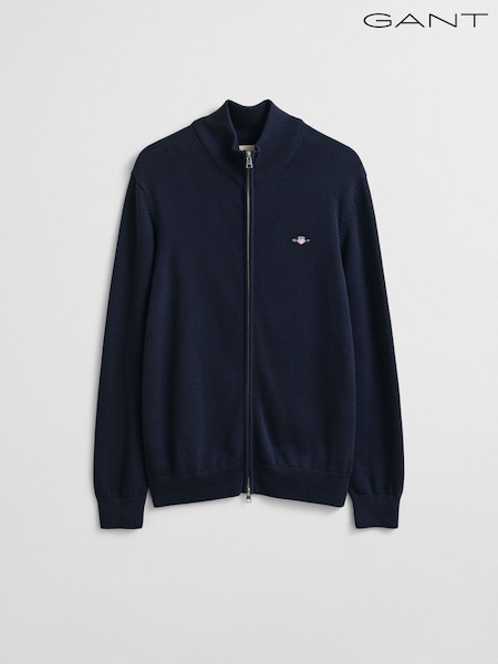 GANT Blue Casual Cotton Knit Zip Through Cardigan (G64474) | €192.50