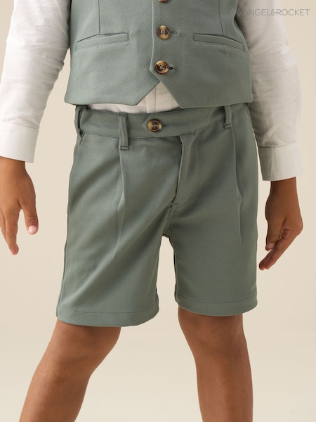Angel & Rocket Green Benjamin Pleat Front Smart Shorts (G64539) | R$ 195 - R$ 265