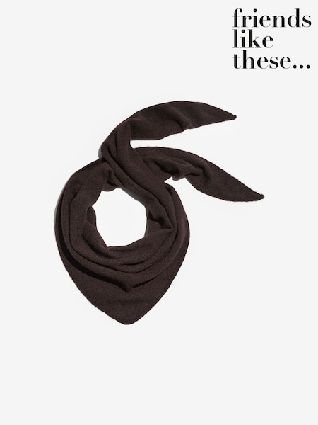 Friends Like These Chocolate Brown Oversized Brushed Triangle Scarf (G64627) | AED89