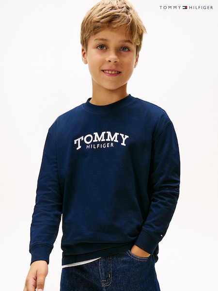 Tommy Hilfiger Blue Logo Print Long Sleeve T-Shirt (G64823) | €30