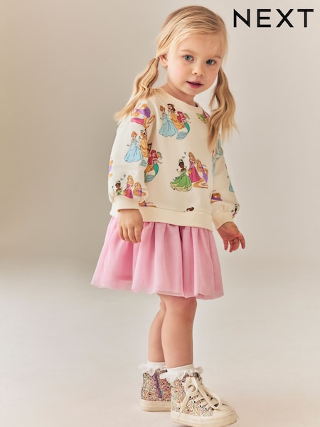 Pink - Disney Princesses Sweat Mesh Dress (9mths-7yrs)