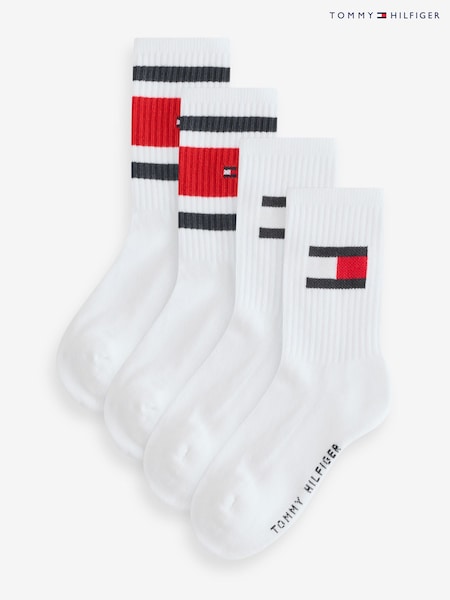 Tommy Hilfiger White Flag Socks 4 Pack (G64856) | €37
