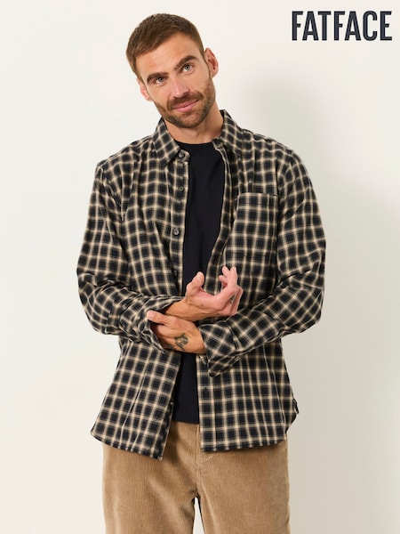Черный - Regular Fatface Long Sleeve Check Shirt