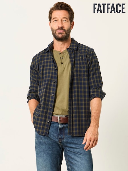 Темно-синий - Regular Fatface Long Sleeve Check Shirt