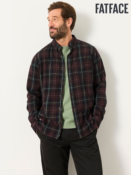 Dark Purple - Regular Fatface Long Sleeve Check Shirt