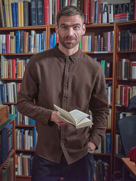 Brown - Regular Fatface Long Sleeve Brushed Shirt