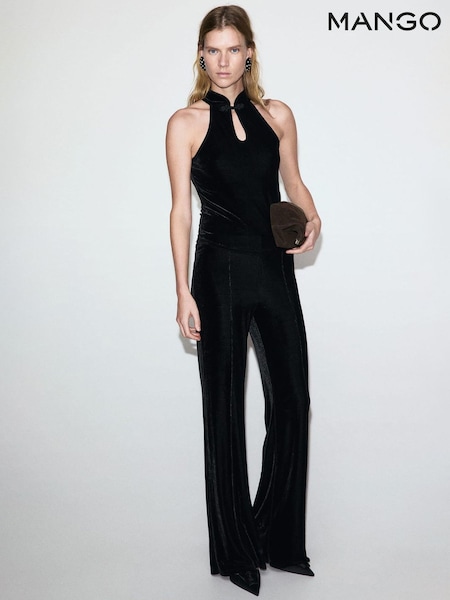 Mango Black Velvet Flared Trousers (G65050) | €48