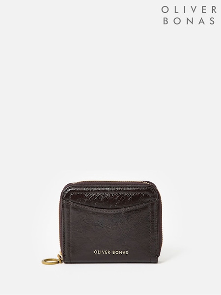 Oliver Bonas Brown Lola Patent Zip Around Purse (G65223) | €34.50