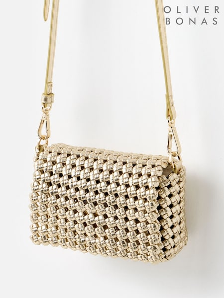 Oliver Bonas Gold Lizzie Braided Cross-Body Bag (G65226) | €69