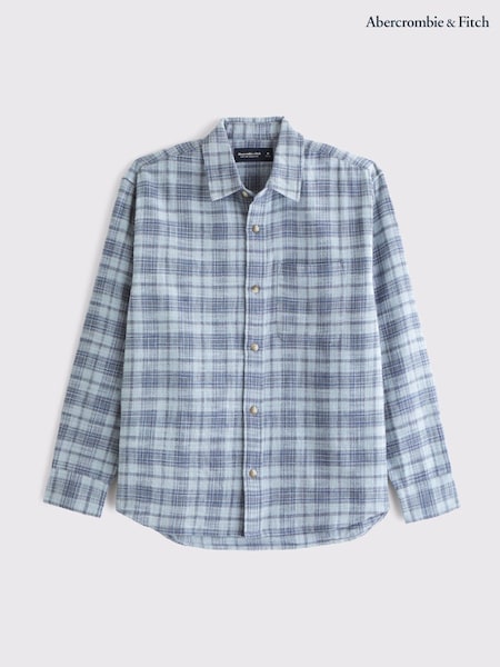 Abercrombie & Fitch Blue Flannel Plaid Shirt (G65291) | AED379