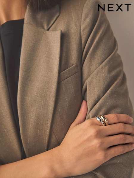 Silver Tone Mixed Metal Rings Pack (G65299) | AED38