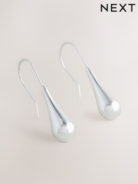 Silver Tone Pear Drop Earrings (G65300) | SGD 12