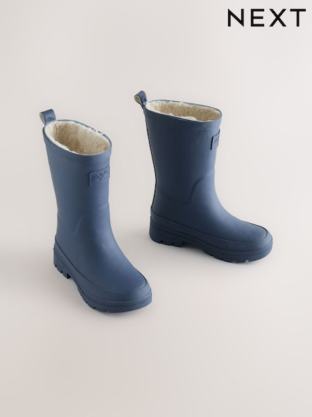 Navy - Warm Lined Wellies