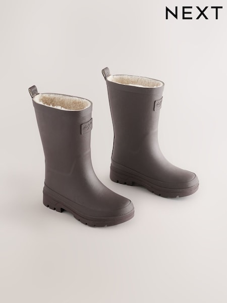 Schokoladenbraun - Gummistiefel mit warmem Futter