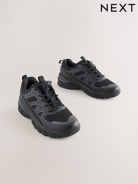 Black - Elastic Lace Trainers