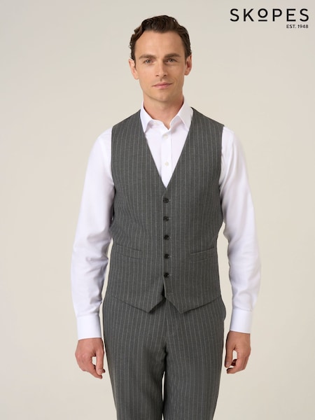 Skopes Grey Cassius Stripe Suit Waistcoat (G66011) | €82