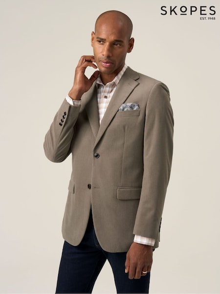 Skopes Brown Putnam Tailored Fit Soft Touch Jacket (G66116) | 566 QAR