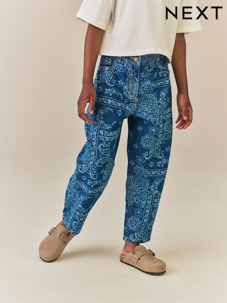 Blue Denim Lazer - Printed Barrel Jeans (3-16yrs)