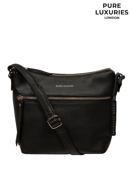 Pure Luxuries London Thorne' Leather Black Cross-Body Bag (G66665) | 255 QAR