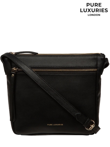 Pure Luxuries London Harford' Leather Black Cross-Body Bag (G66668) | 255 QAR