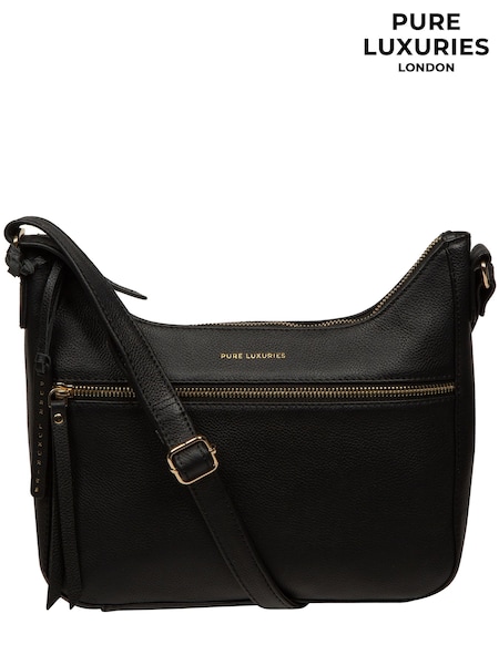 Pure Luxuries London Nunwell' Leather Black Cross-Body Bag (G66670) | 255 QAR
