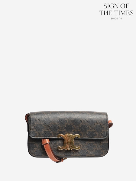 Sign of the Times Celine Triomphe Leather Shoulder Brown Bag (G66792) | €2,520
