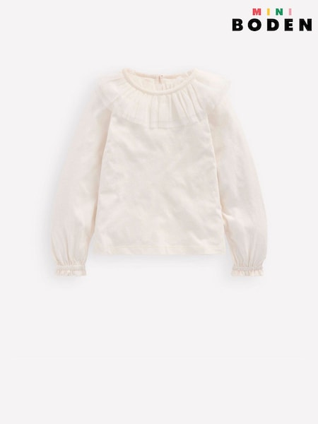 Boden Cream Tulle Jersey Top (G67124) | €24 - €26