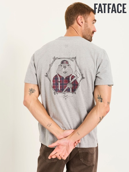 Grå - Regular Fatface Beaverjack Graphic T-shirt