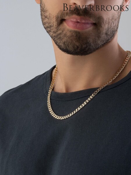 Beaverbrooks Yellow Gold Plated Mens Curb Chain (G67558) | R$ 4.195