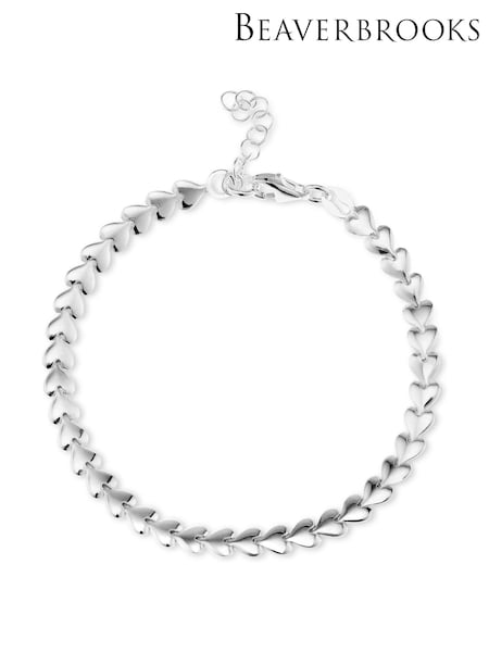 Beaverbrooks Silver Tone Heart Link Bracelet (G67801) | €92