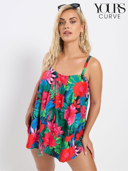 Yours Curve Red A-Line Tankini (G68033) | €41