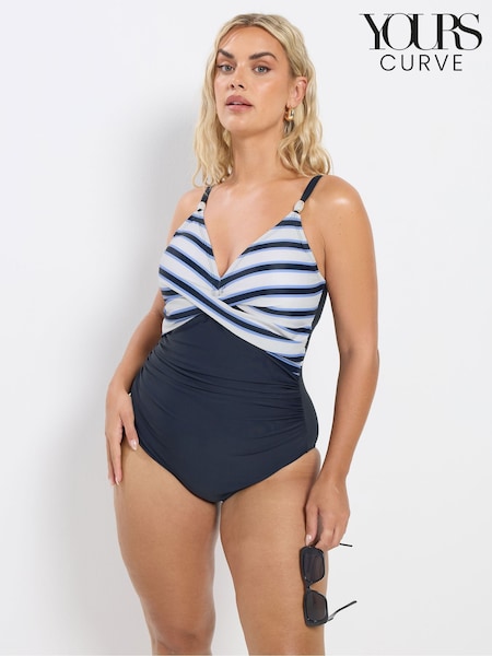 Yours Curve Nautical Stripe Swimsuit (G68054) | 55 €