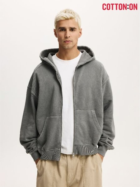 Cotton On Grey Cropped Zip Up Hoodie (G68090) | €58