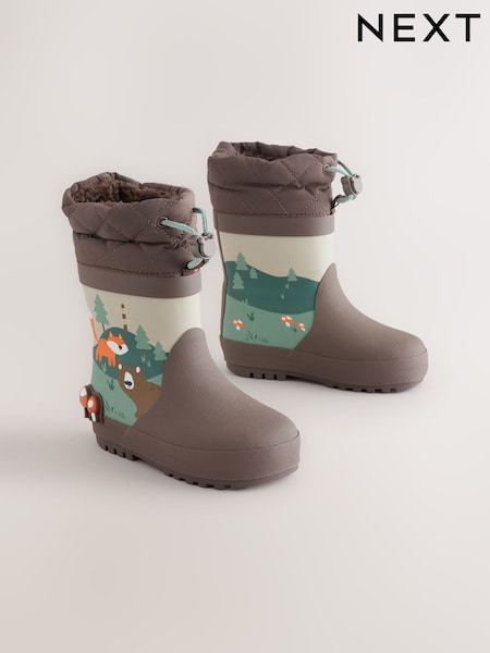 Brown Woodland - Cuff Wellies