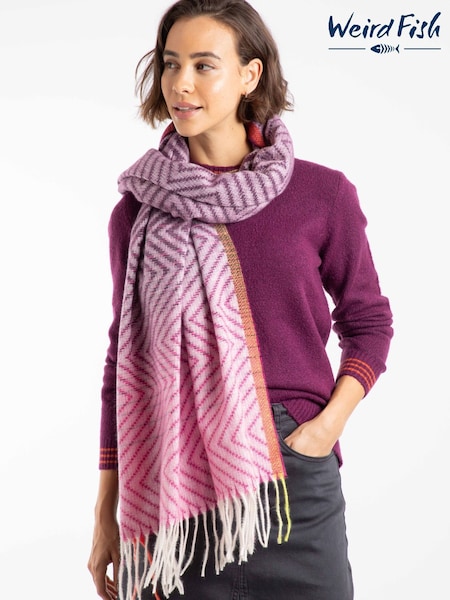 Weird Fish Purple Jadida Brushed Zig-Zag Scarf (G68218) | €37